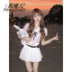 鳳蝶兒連衣裙2024年夏季新款韓版JK制服學(xué)院風(fēng)甜美純欲風(fēng)辣妹收腰顯瘦 上衣+裙子 M