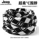 Jeep掛耳圍脖冬季護頸防寒保暖脖套男女防風(fēng)方格圍巾面罩戶(hù)外騎行防凍 字母黑白格 均碼