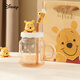 迪士尼（Disney）草莓熊高硼硅玻璃杯耐高溫大肚杯可愛水杯帶蓋高顏值女生家用果汁 維尼熊玻璃杯（禮盒裝） 550ml 1只