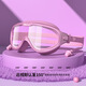 佑游兒童近視泳鏡男女防水防霧游泳眼鏡大框高清游泳鏡帽套裝潛水裝備 粉色近視款（留言度數）