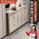 智新木王巖板超薄翻斗鞋柜小戶(hù)型入戶(hù)輕奢極窄門(mén)后烤漆薄款鞋柜省空間