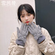 雪茜曼（XUEXIMAN）手套女冬季觸屏加絨加厚毛絨手套防風(fēng)寒滑雪騎行分指手套