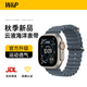 W&P新款適用蘋(píng)果手表表帶apple watch ultra3/2海洋硅膠雙扣回環(huán)表帶iwatch S11/10/9/8/7/SE 錨藍49