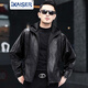 凱撒（KAISER）蝙蝠袖真皮皮衣男皮夾克鵝絨內膽連帽真皮頭層牛皮外套羽絨服機車(chē) 可脫卸鵝絨內膽款 58/5XL