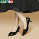 卡帝樂鱷魚 CARTELO 職業(yè)黑色工作鞋尖頭細(xì)高跟鞋 KCC-357-1 黑色3cm 36 