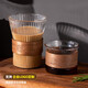 onlycook 高硼硅玻璃杯家用掛耳咖啡杯拿鐵杯日式豎紋相思木防燙早餐奶杯 矮款 1只