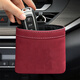 添達翻毛皮車(chē)載收納掛袋汽車(chē)出風(fēng)口車(chē)用置物袋手機儲物袋盒車(chē)內鑰匙 紅色