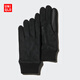 優(yōu)衣庫男裝女裝HEATTECH內襯手套防寒保暖可觸屏25秋冬新款478316 09 黑色 XL