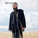 MO&Co.復古連帽觸感粗羊毛花呢大衣權力中長(cháng)款西裝外套女 黑色 S 160