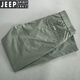 吉普（JEEP）輕奢速干純棉褲夏季薄款透氣休閑褲男士寬松直筒接接工裝九分褲 綠色    3308  【無抽繩】 34