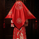 永相惜（Yongxiangxi）秀禾服紅蓋頭新娘紅頭巾新娘結婚用品紅色頭紗紅蓋頭古裝秀禾配飾 團花羽鳳85*85