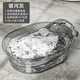 莎愛(ài)潔洗衣盆透明塑料盆子家用帶搓衣板一體加厚特大號泡腳加深洗澡盆 銀河灰-洗衣盆+搓衣板 無(wú)規格
