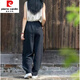 皮爾卡丹（pierre cardin）棉麻燈籠褲春秋款女亞麻文藝寬松百搭休閑長褲中國風(fēng)寬松禪意褲子 黑色 4XL建議【170-180斤左右】