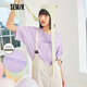 森馬森馬短袖T恤女字母t恤衫寬松圓領(lǐng)夏季新款簡(jiǎn)約印花落肩套頭衫 紫羅蘭7310 175/96A/XXL