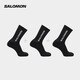 薩洛蒙（Salomon）男女款 戶(hù)外運動(dòng)休閑舒適透氣長(cháng)筒襪子 EVERYDAY CREW 3-PACK 黑色 C20861 L