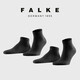 FALKE德國鷹客 HAPPY 2P男士襪子2雙裝短筒薄款商務(wù)純色短襪干爽14606 3000- black黑色- 2雙 均碼 43-46