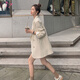 凱安尼（KAIANNI）白色小西裝外套女春秋2021新款韓版寬松休閑小眾西服韓國上衣氣質時尚減齡百搭 米白色 S