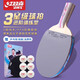 紅雙喜（DHS） 乒乓球拍6星5星專(zhuān)業(yè)級成人兒童橫拍直板單拍乒乓球成品兵乒球拍 三星直拍H3006