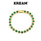 KREAM 鍍金綠石網(wǎng)球手鏈男嘻哈女同款 金色綠鉆
