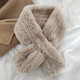 JIASHENGXI 韓版獺兔毛圍脖女秋冬季仿皮草百搭毛茸茸圍巾ins少女毛絨小脖套 淺卡其
