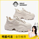 公猴厚底老爹鞋女春夏新款網(wǎng)面透氣運動(dòng)休閑鞋增高小白鞋單鞋ins 米杏 36