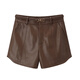 太平鳥(niǎo)【商場(chǎng)同款】女裝冬季新款高腰寬松PU短褲A1GCD4203 咖色 M