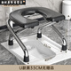 不銹鋼蹲廁神器折疊坐便椅孕婦坐便器衛(wèi)生間大便防濺洗澡凳子 承重500斤【單架子】特粗防滑 黑】高38cm不銹鋼-適高1.65米以