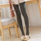 秋冬單款豎條紋打底褲女外穿高腰顯瘦棉褲螺紋踩腳一體保暖褲 深灰色踩腳【80-140斤可穿】 130g不加絨【適合20-28度】