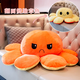 迪卡夢(mèng)（DEKAMO）大章魚(yú)玩偶變臉生氣公仔巨型毛絨玩具翻面頭套八爪魚(yú)表情抱枕娃娃 黃色轉橘色 直徑90厘米