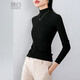晚白【升級面料】顯瘦內搭打底衫女2026春款洋氣爆款修身長(cháng)袖t恤上衣 黑色 M