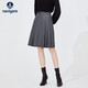 納維凱爾意大利小帆船女士休閑半身裙通勤百搭及膝裙2332843502 灰 M 
