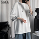 摘星少年衣服男t恤男士夏季短袖ins潮牌寬松衣服體恤男裝2022新款打底上衣 白色 xs 30斤