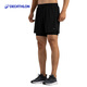 迪卡儂（DECATHLON）運動短褲男秋寬松透氣速干馬拉松跑步健身三分褲MSXP 石墨黑 2XL