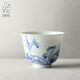 九土手繪青花品茗杯陶瓷仿古茶杯薄胎手作主人杯功夫茶具花卉單杯 款式二