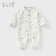 戴維貝拉（DAVE＆BELLA）百天寶寶衣服全棉小童連體衣春裝新品嬰兒爬爬服嬰幼兒睡衣哈衣 動(dòng)物印花【現貨】 66cm （建議身高59-66cm）