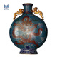 金丹青 仿明清內(nèi)純紫銅胎外燒陶瓷器景泰藍(lán)背壺扁壺 掐絲琺瑯復(fù)古擺件