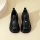 達芙妮厚底樂(lè )福鞋女新款女鞋英倫風(fēng)學(xué)院增高jk工作小皮鞋學(xué)生鞋子 黑色 跟高7.5cm 36 (230mm)