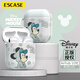 ESCASE airpods保護(hù)套蘋果1/2代迪士尼米奇耳機(jī)殼藍(lán)牙盒卡通無線硅膠皮紋軟潮男個性創(chuàng)意灰色