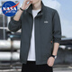 NASA MARVEL夾克男春秋外套休閑純色上衣簡約時(shí)尚百搭青年男裝 深灰色 2XL