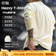 馬登工裝美式300G重磅純棉T恤男米白色圓領(lǐng)長(zhǎng)袖春秋打底衫男士衛(wèi)衣 米白色 L