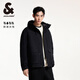 杰克·瓊斯（JACK&JONES）男裝FFUM系列春秋潮流略寬松抽繩連帽立領(lǐng)棉服外套男款224409033 黑色E41 S 170