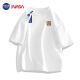 NASA GISS官方潮牌t恤男短袖潮流纯棉圆领青少年学生打底衫衣服 白色 XL 