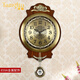 唐臨歐式大號客廳輕奢掛鐘現代美式復古靜音黃銅創(chuàng  )意搖擺壁掛石英鐘表 859A金屬配飾