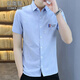 以堡狼（YIBAOLANG）新款短袖襯衫男潮流韓版修身休閑襯衣免燙抗皺夏季半袖夏季薄款 891淺藍色 2XL（135-150斤）