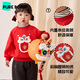 博睿恩（Pureborn）男女寶寶新年衛衣秋冬新款嬰童加絨保暖醒獅女孩拜年服 爆竹紅 100