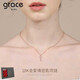 Grace Girl18k金鑰匙項鏈女士鎖骨鏈吊墜氣質(zhì)飾品禮物 18K金愛情密匙（吊墜+鏈子）