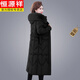 恒源祥（HYX）新款中年媽M過膝棉服女長款羽絨棉衣加厚大尺碼收腰棉襖外套 黑 2XL 105-120斤