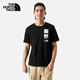 北面（The North Face）短袖T恤男女同款笑臉印花寬松透氣休閑半袖春夏新款 黑色 3XL /190