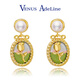 VENUS ADELINE淡水珍珠耳釘女銀針油畫(huà)玫瑰耳環(huán)氣質(zhì)耳飾小眾高級感耳墜生日禮物 送女友老婆媽媽閨蜜生日禮盒 銀針首飾長(cháng)輩實(shí)用浪漫紀念日禮盒