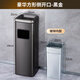 潤楷 不銹鋼酒店大堂垃圾桶煙蒂柱滅煙桶帶煙灰缸室外吸煙區電梯口立式 正方形黑金環(huán)境桶-25*25*69cm